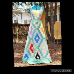 Green Sleeveless Quilt Dress